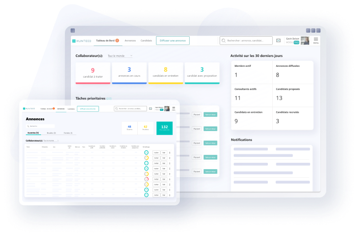 Hunteed screenshot: Dashboard
