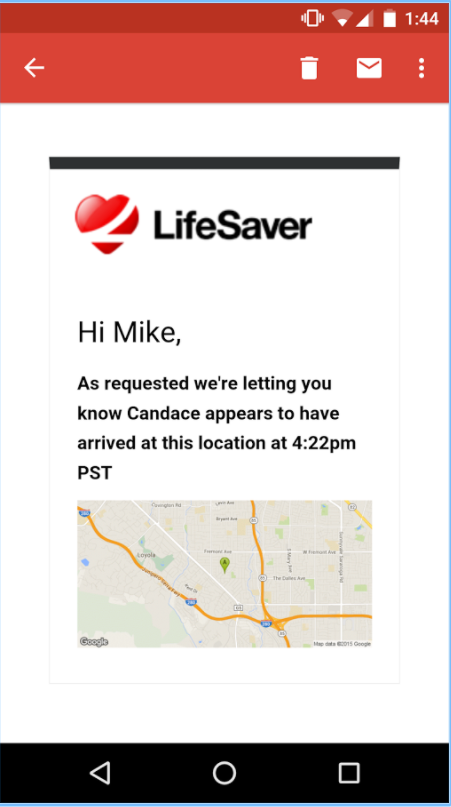 Send notifications when driver arrives at destination