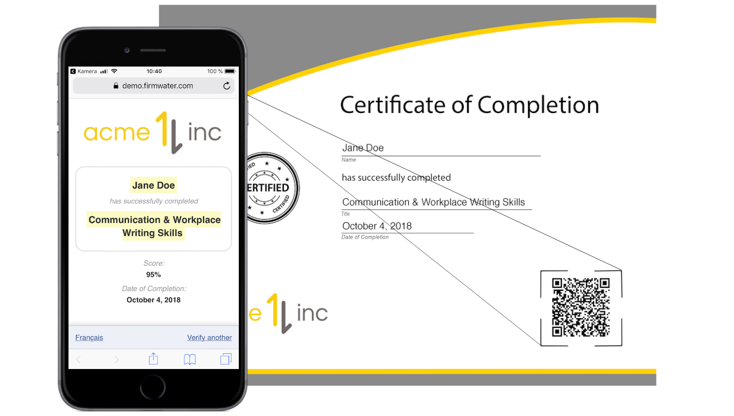 Firmwater certificate verification