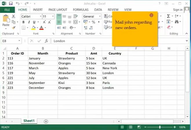 Notezilla add sticky notes to Excel