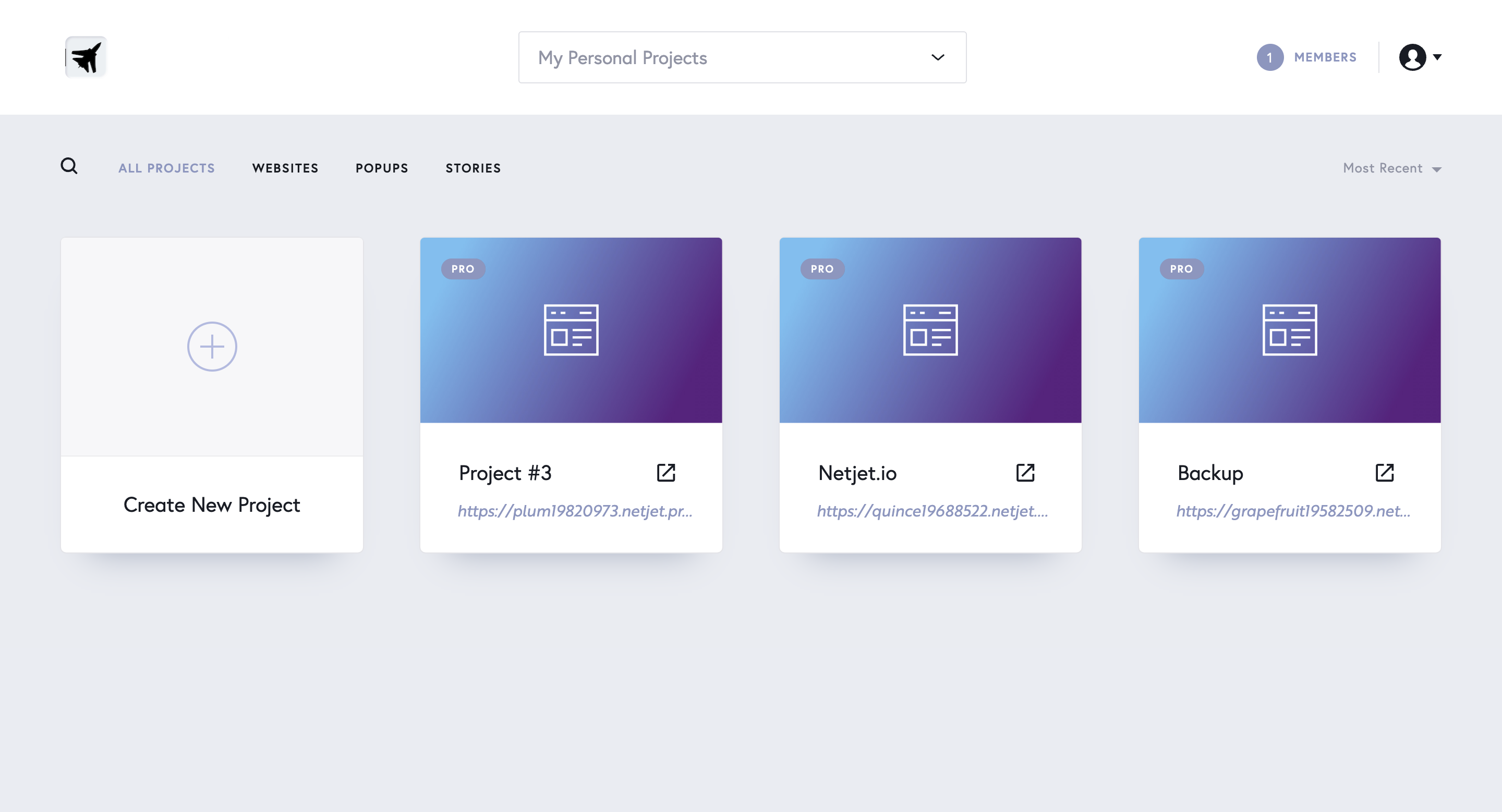 Netjet.io screenshot