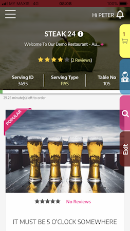 Menumiz  screenshot: The digital menu lets customers order food from their mobile device