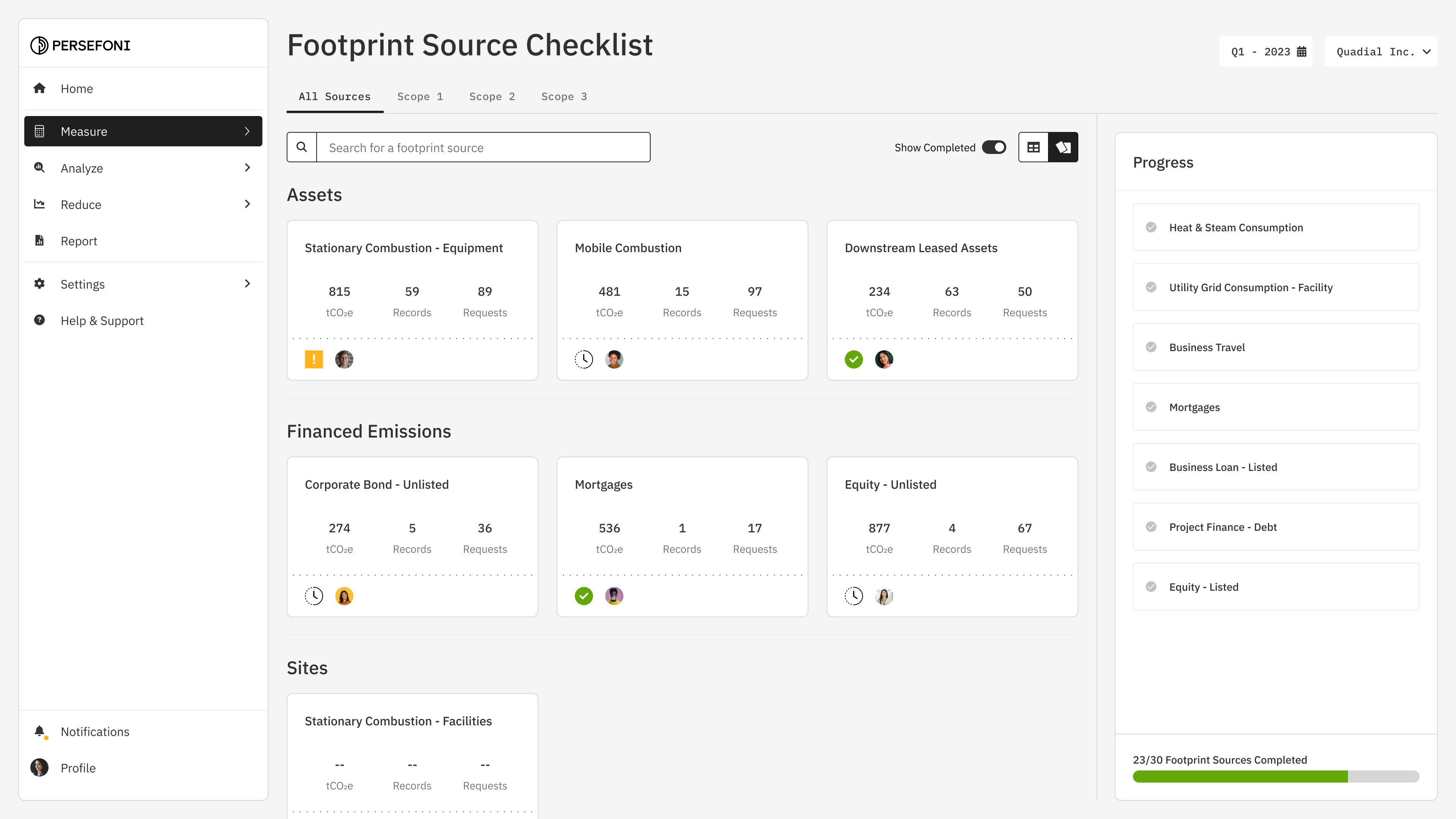 Persefoni Software - Checklist to Measure Footprint