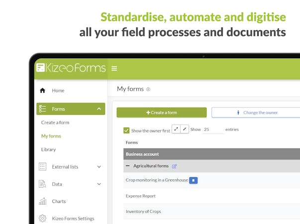 Kizeo Forms screenshot: Standardise and automate your processes