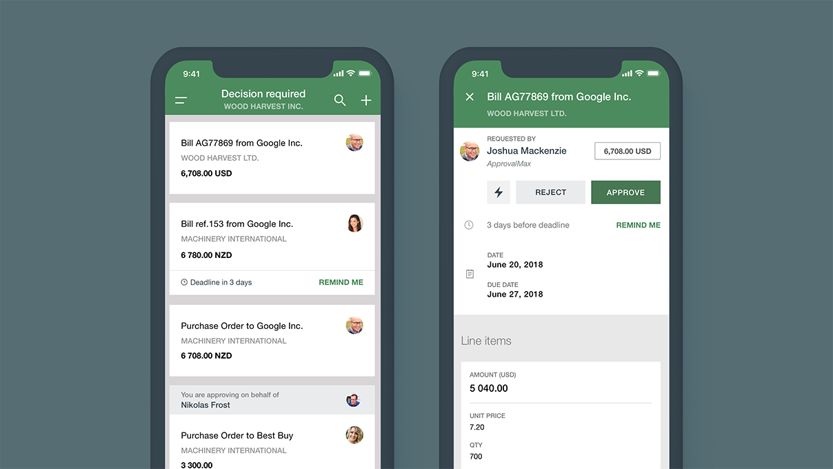 ApprovalMax Software - With the ApprovalMax mobile app for iOS and Android it’s easy to raise purchase orders and approve requests wherever you are.