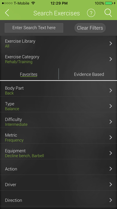 GoMotive Software - Search through a library of exercises, save favorites and create filters