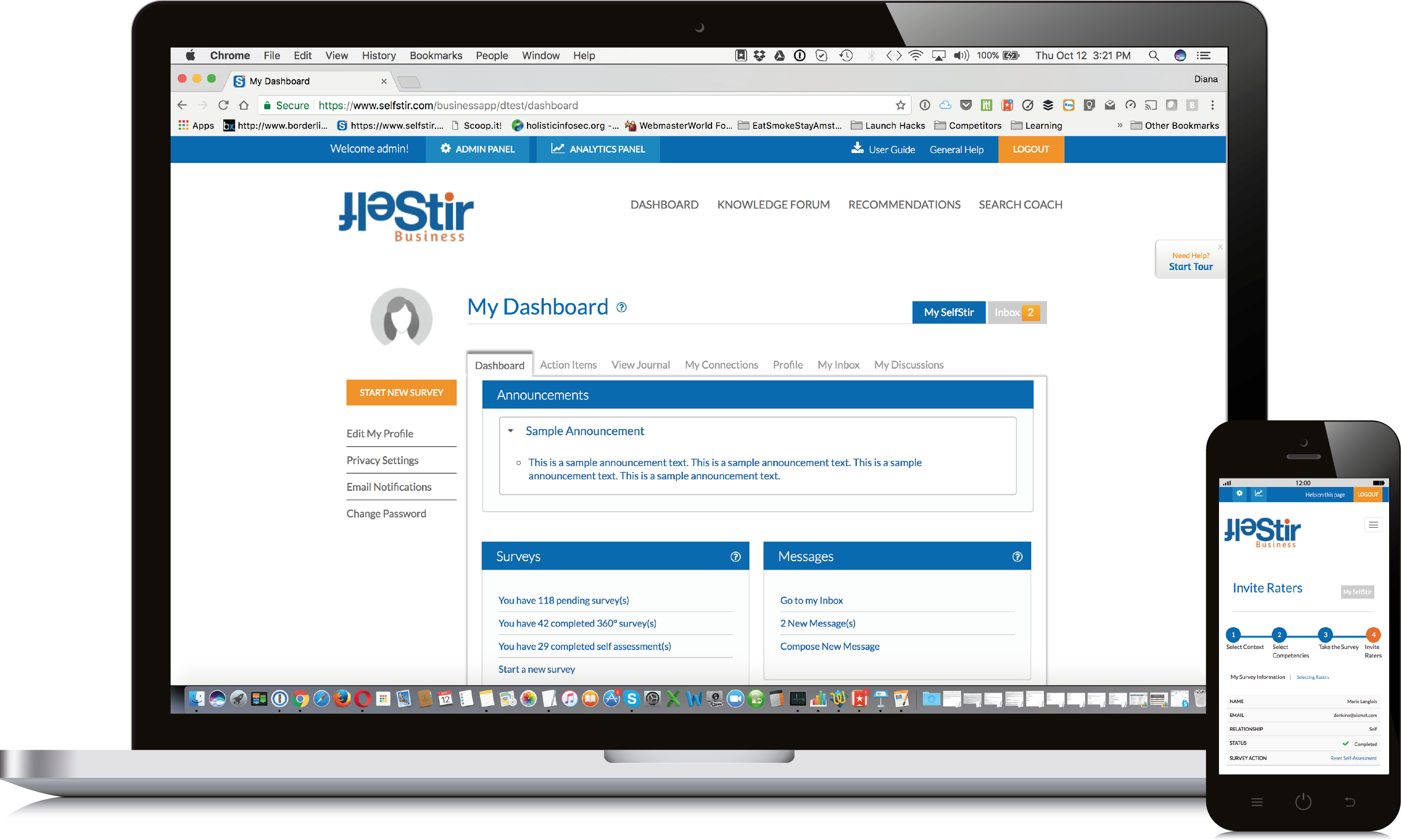 SelfStir.com screenshot: SelfStir Screenshot