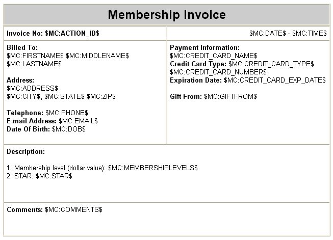 Membership invoicing
