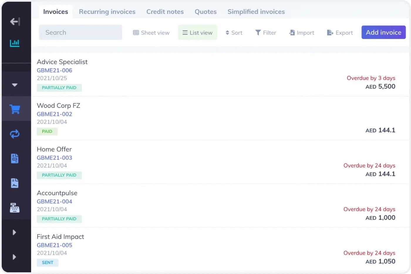 Wafeq Software - e-Invoicing compliant invoices