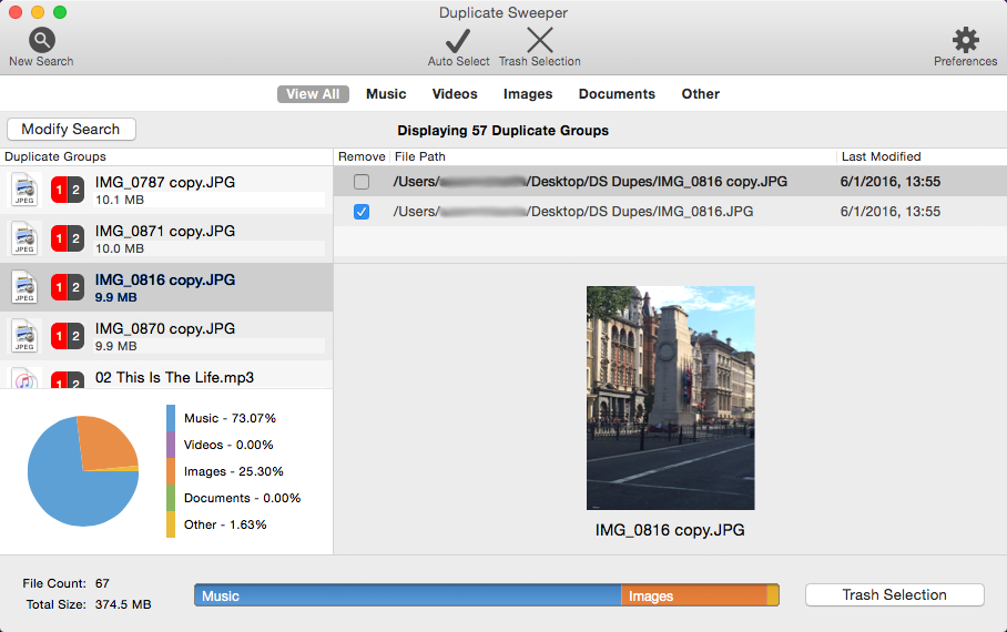 Duplicate Sweeper duplicate file finder for Mac
