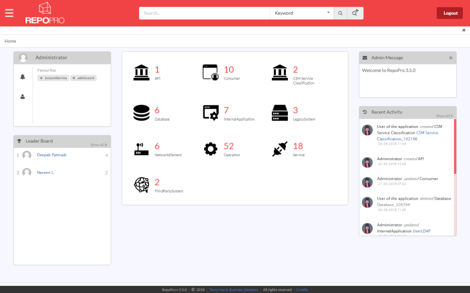 RepoPro screenshot: RepoPro dashboard