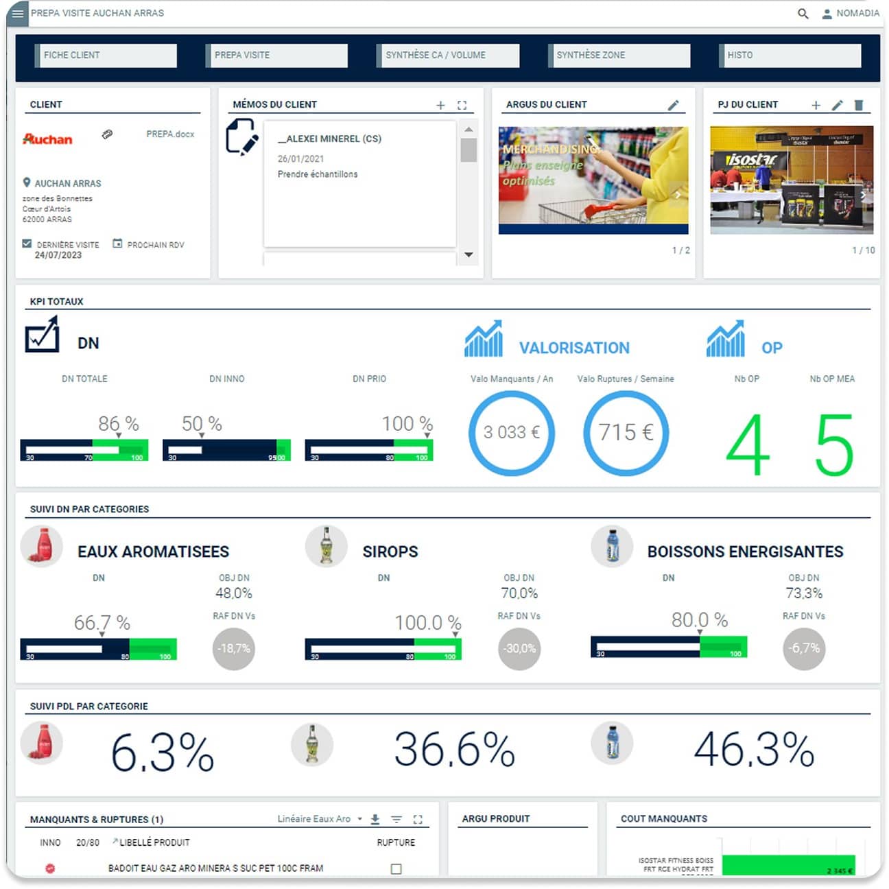 Nomadia Sales screenshot: 360° customer vision