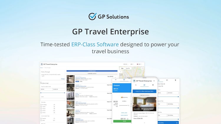 GP Travel Enterprise screenshot: Fully-featured ERP-class booking and reservation management platform, which is designed to cover all aspects of managing and selling travel services both offline and online, for B2C and B2B customers across the travel industry.