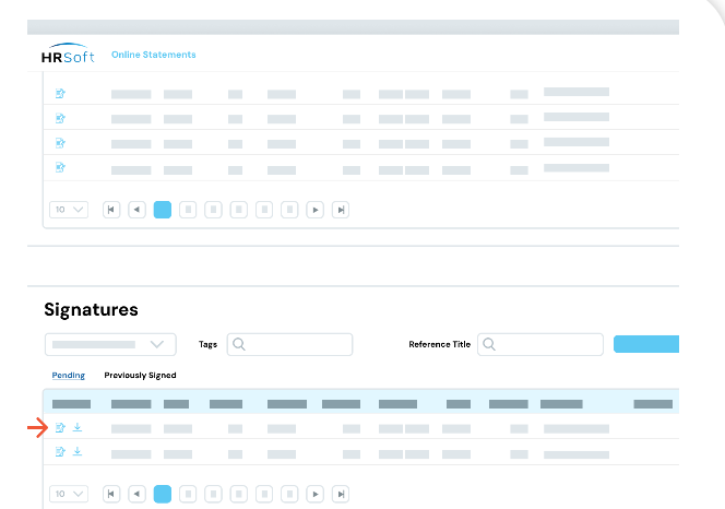 HRSoft Long-Term Incentive Management screenshot: HRSoft Long-Term Incentive Management signatures