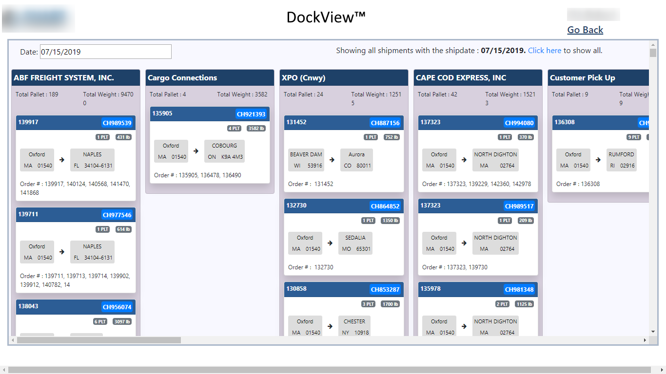 DockView makes it easy to schedule your trucks and process your orders in a batch environment. It follows the order from pick ticket to shipment, allowing for automated consolidation and tracking through delivery.