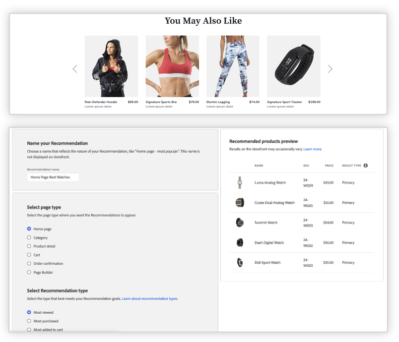 Adobe Commerce product recommendations