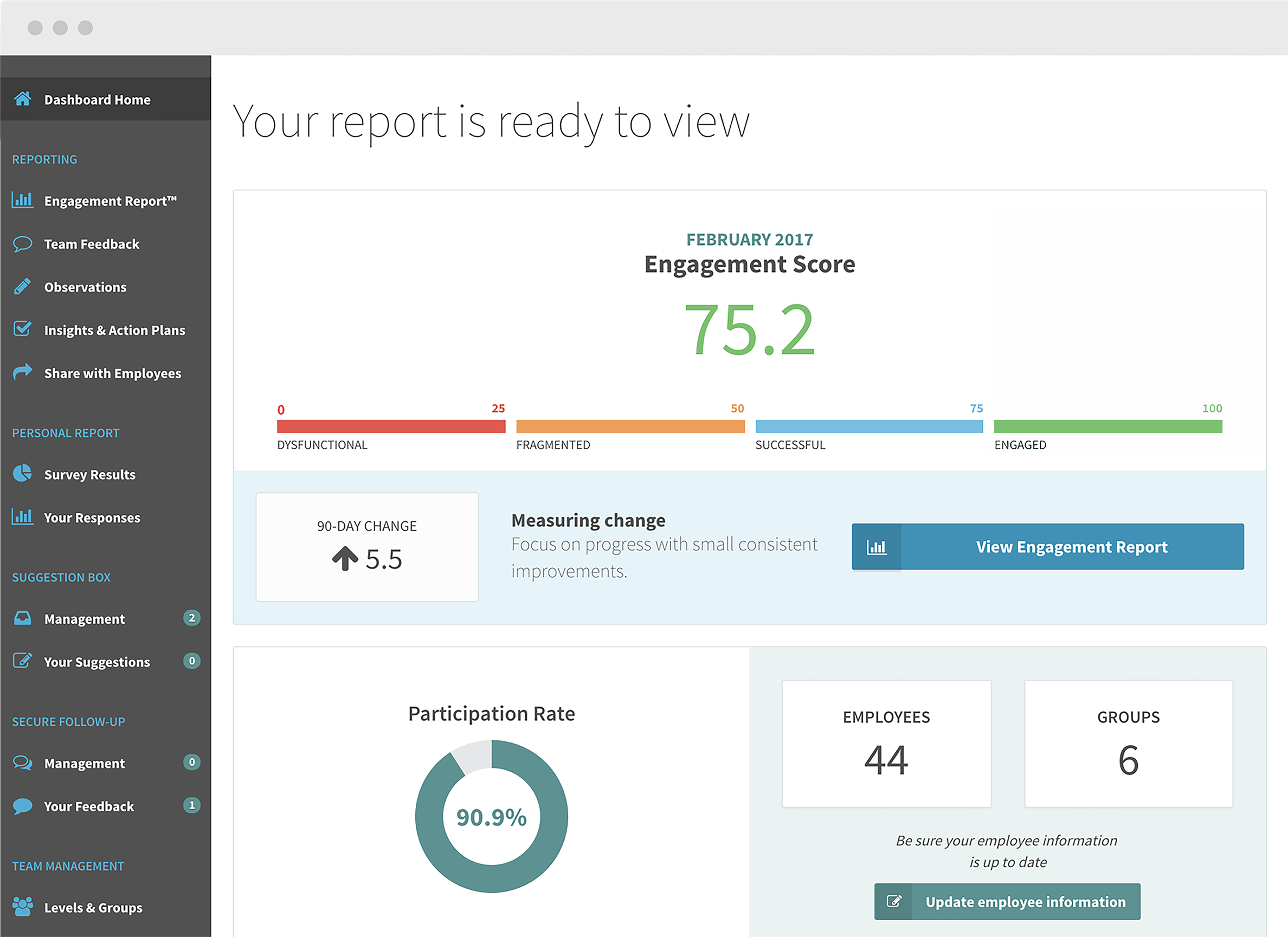 Engagement Multiplier screenshot: Engagement Multiplier engagement reports