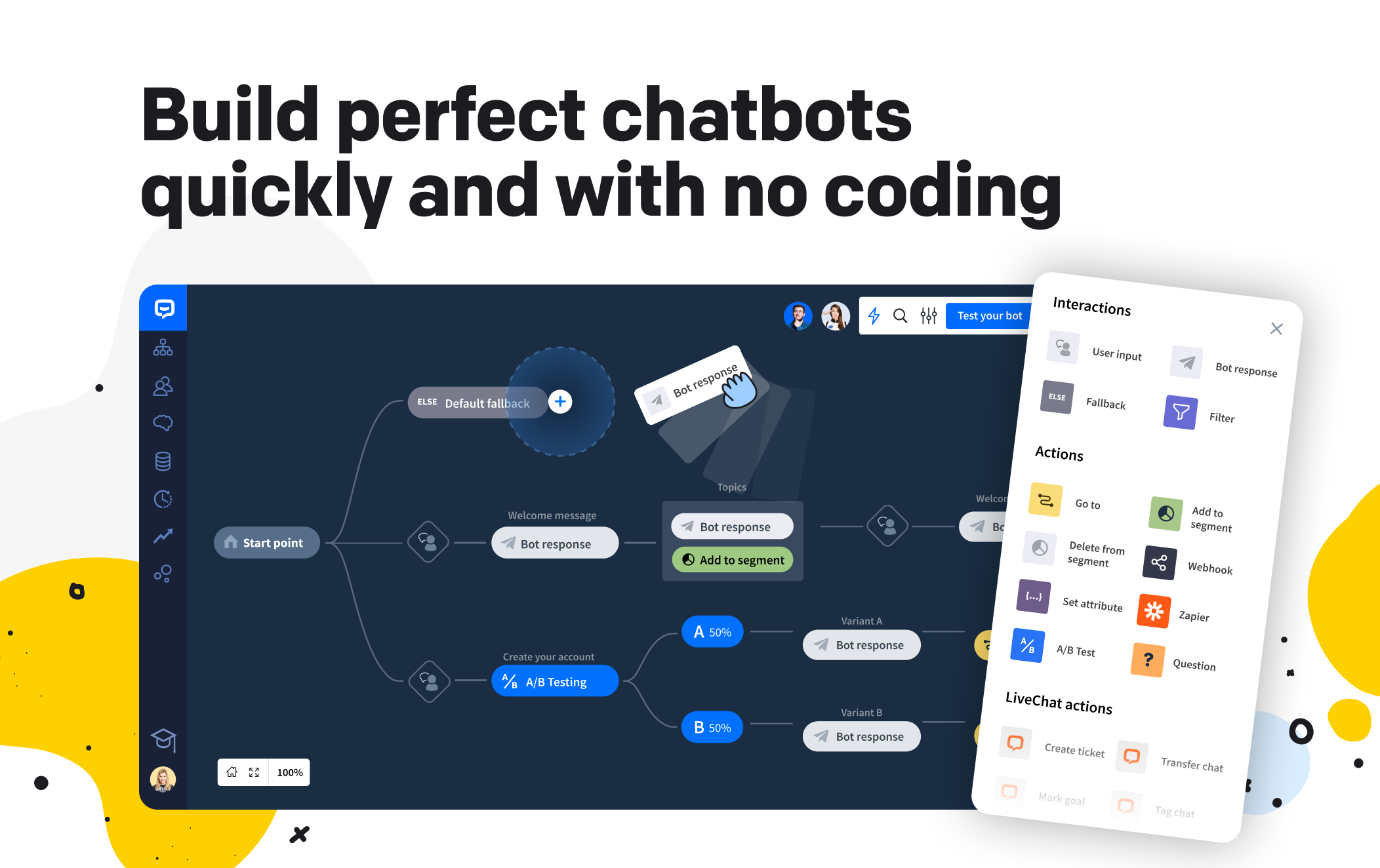 drag and drop chatbot builder