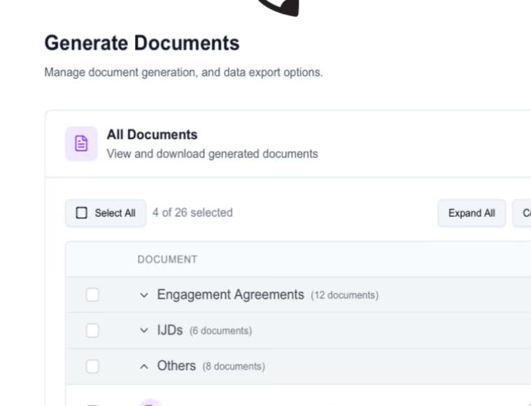 Relaw screenshot: Relaw generate documents
