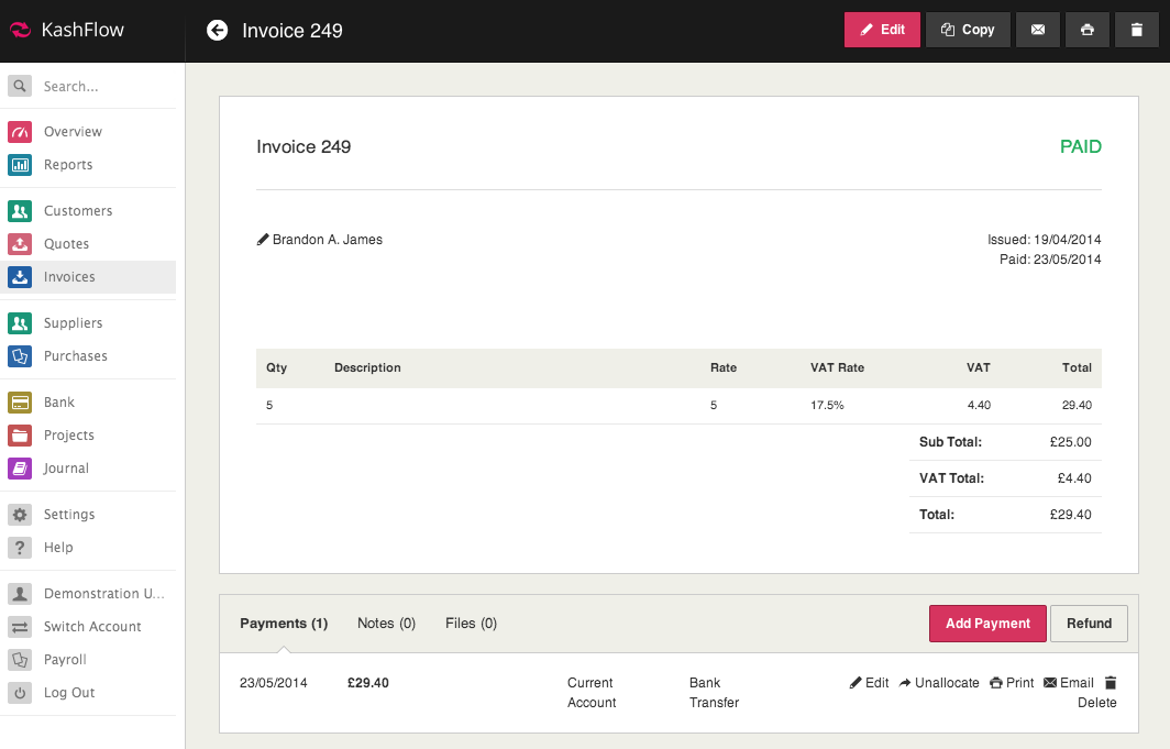 Create an invoice quickly and easily using the invoice creator