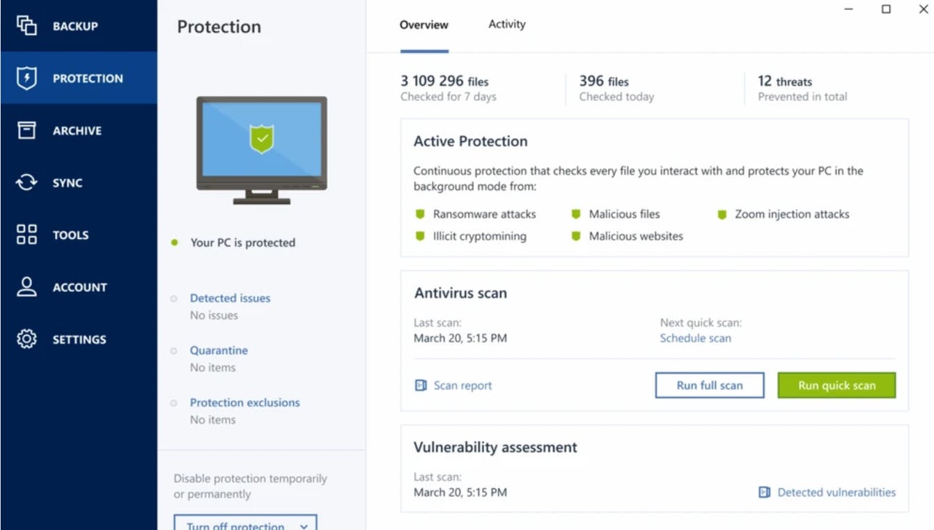 acronis cyber protect vs true image