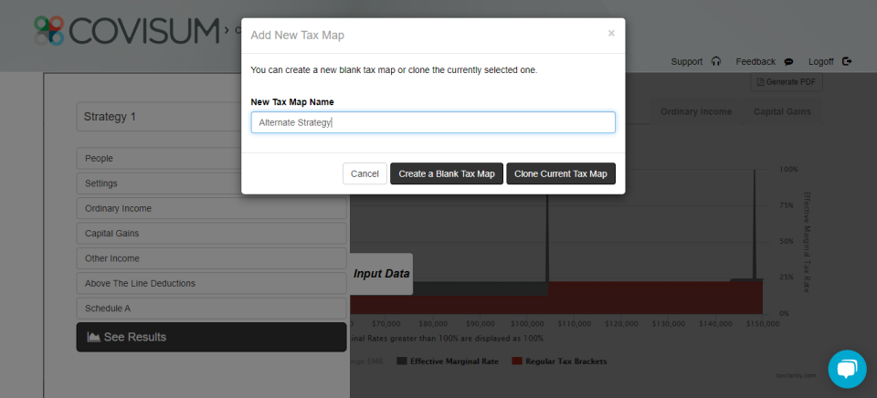 Tax Clarity screenshot: Tax Clarity alternative strategy