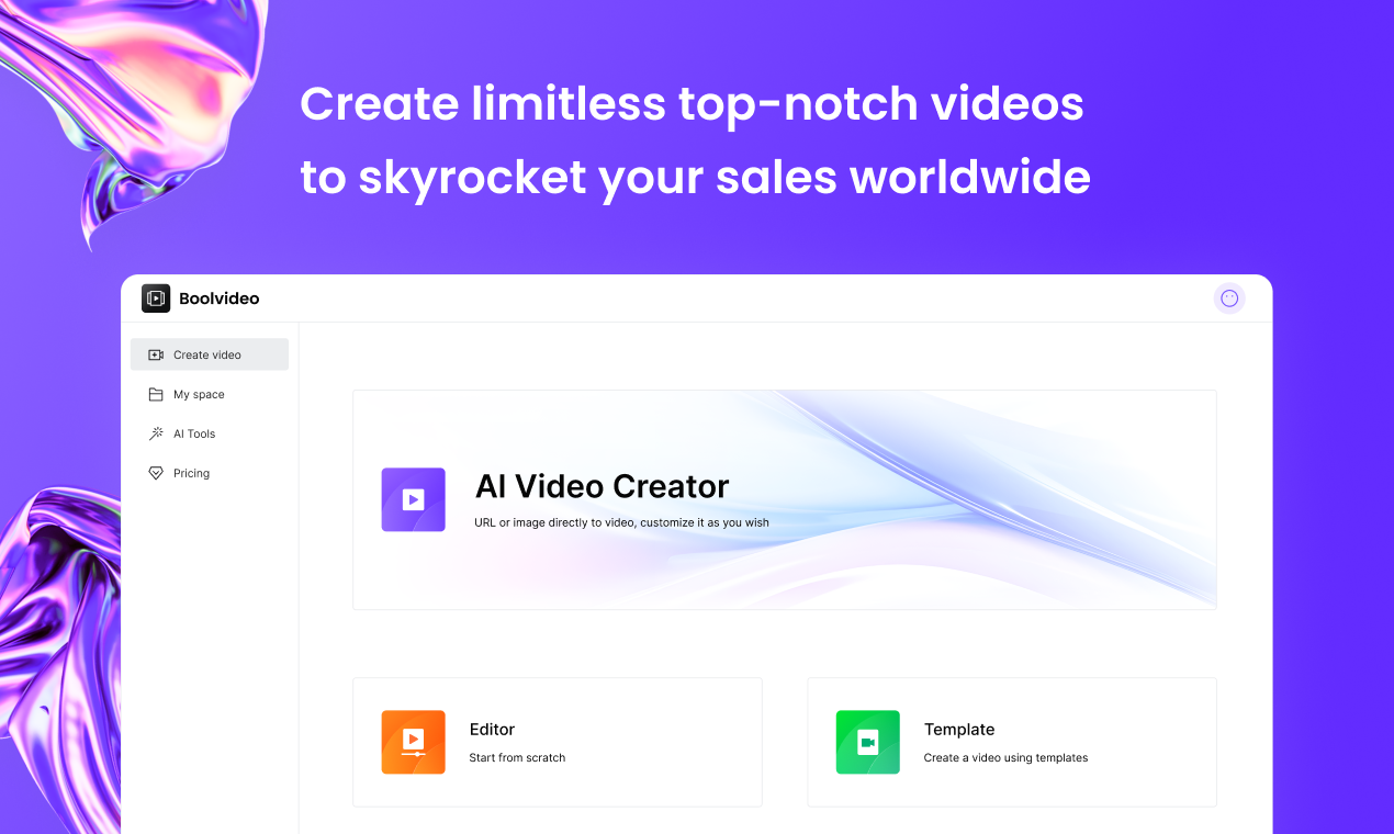 Boolvideo screenshot: Level up your video production with Boolvideo - the ultimate video maker that makes imagination a reality. 