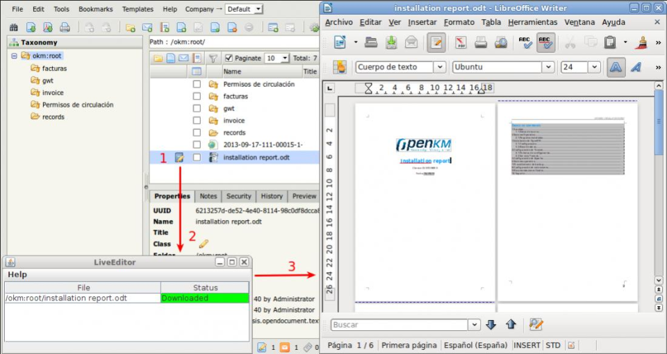 OpenKM Software - OpenKM version control screenshot