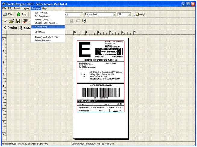 Endicia Software - Endicia mail label