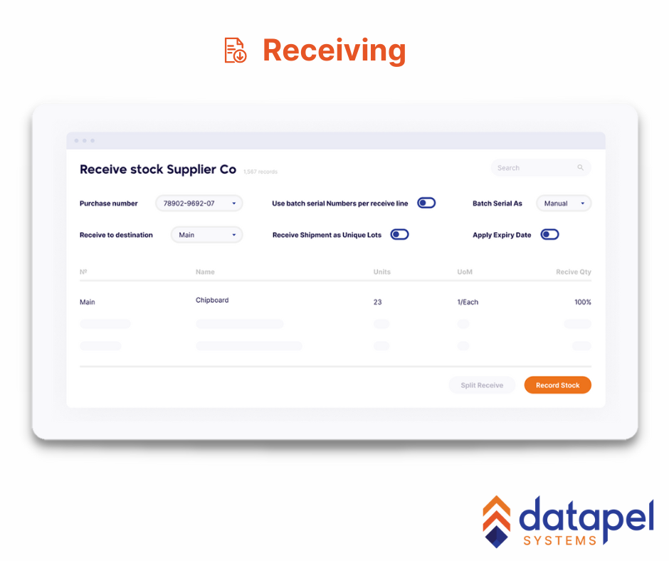 Datapel WMS Software - Receiving