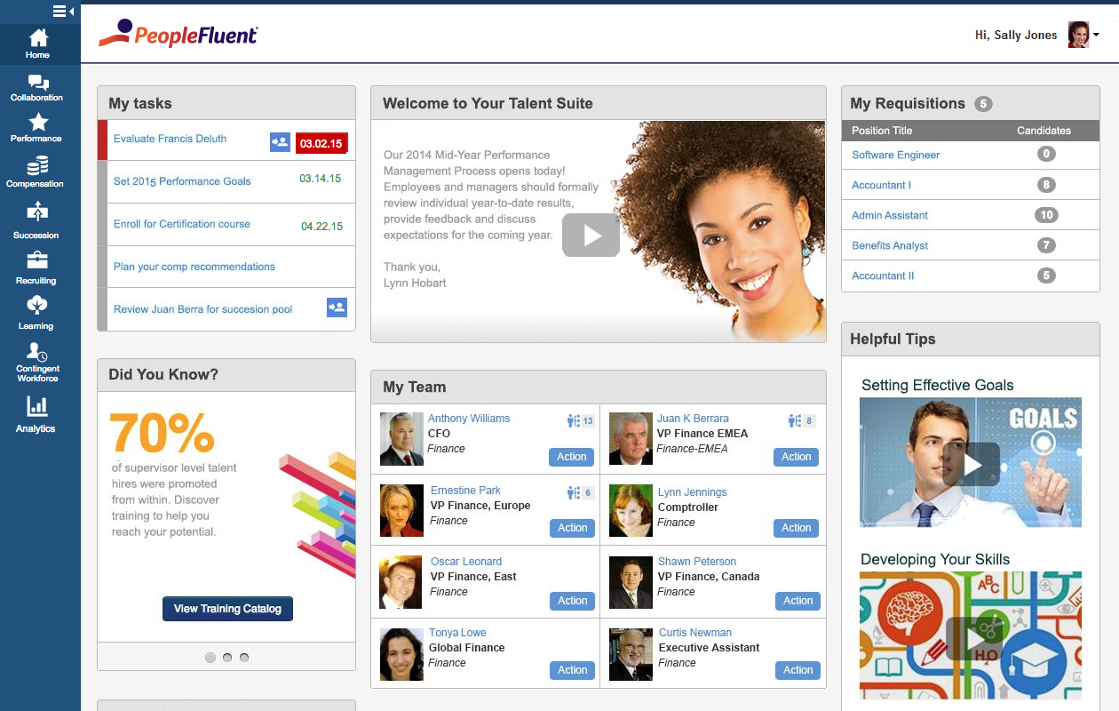 PeopleFluent screenshot: PeopleFluent view tasks