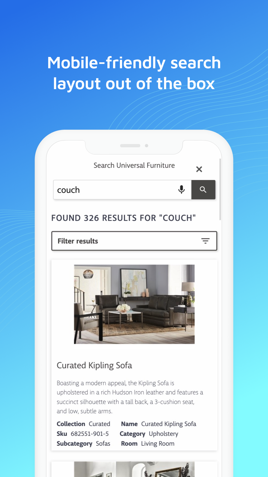 Site Search 360 offers mobile-friendly search layout out of the box