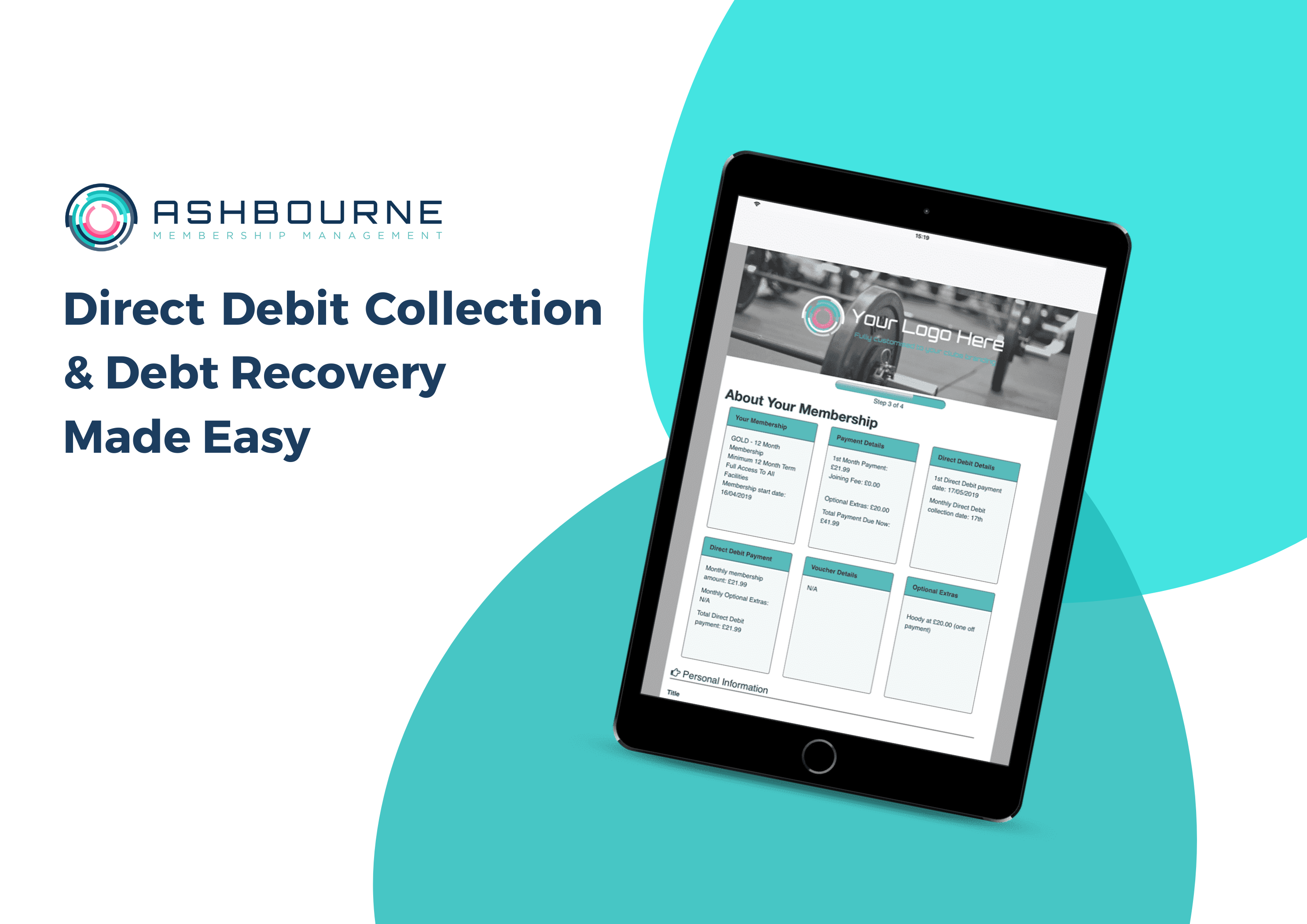 Ashbourne Membership Management screenshot: Ashbourne Direct Debit Collection