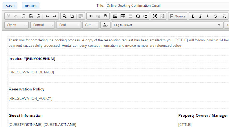 Lodgix screenshot: Users can set up email templates in Lodgix to automate their communications