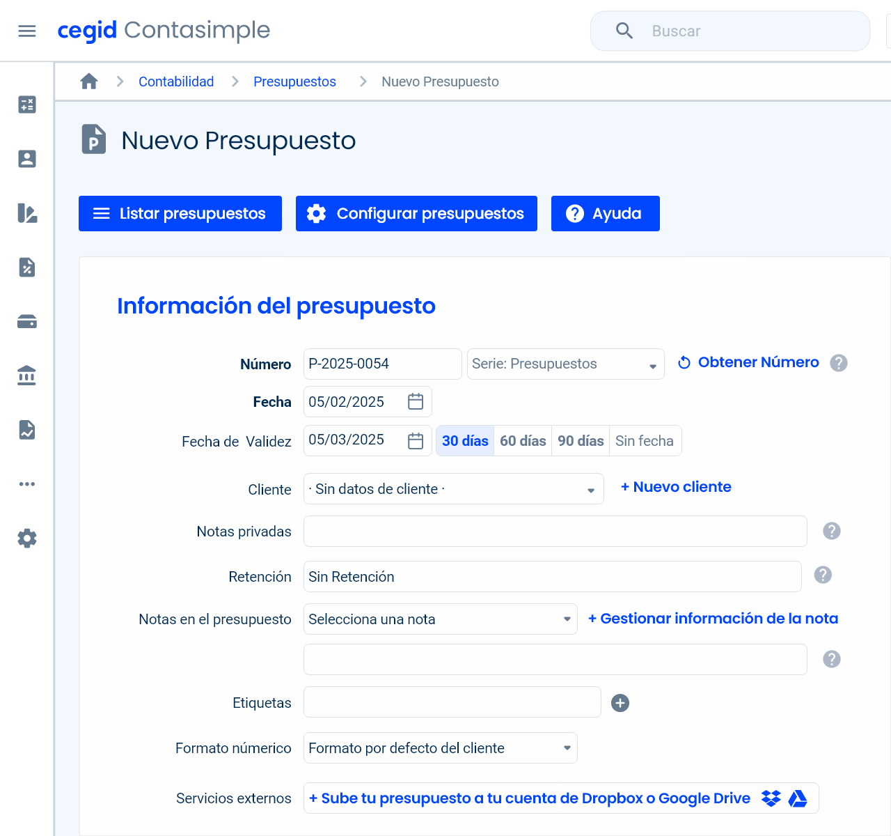 Contasimple screenshot: Contasimple invoices