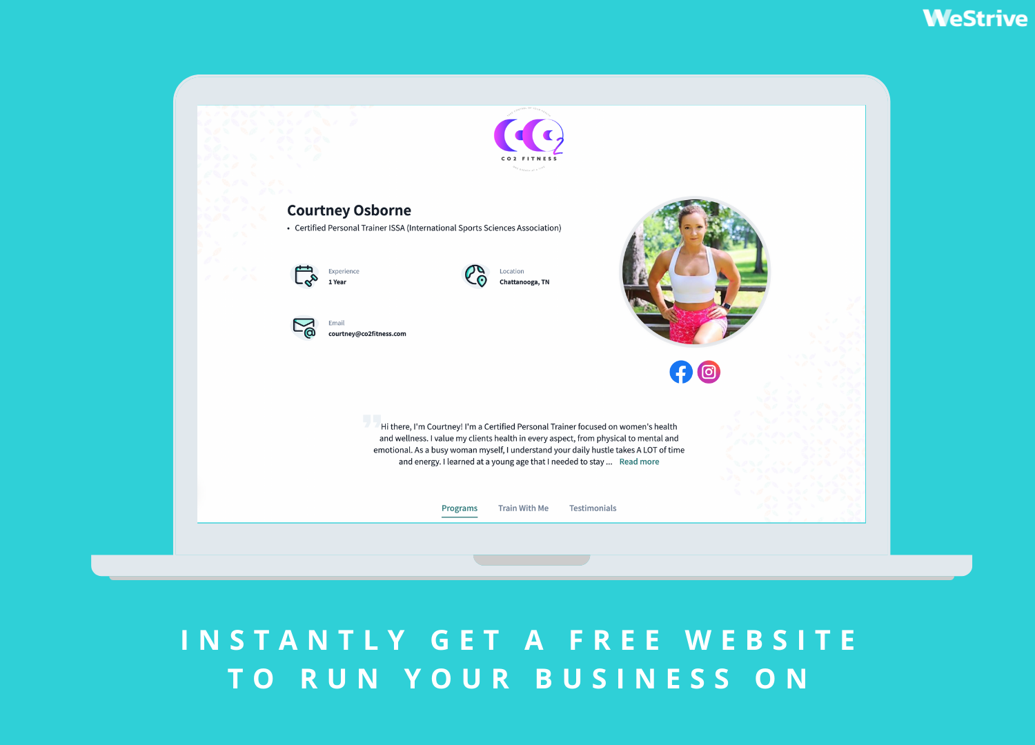 Instantly get a free website to run your business on