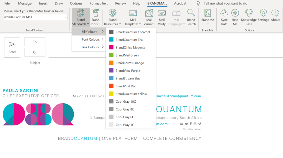 BrandMail Software - BrandMail integration with Microsoft Outlook