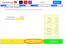 FloristWare Software - FloristWare allows customers to make partial payments