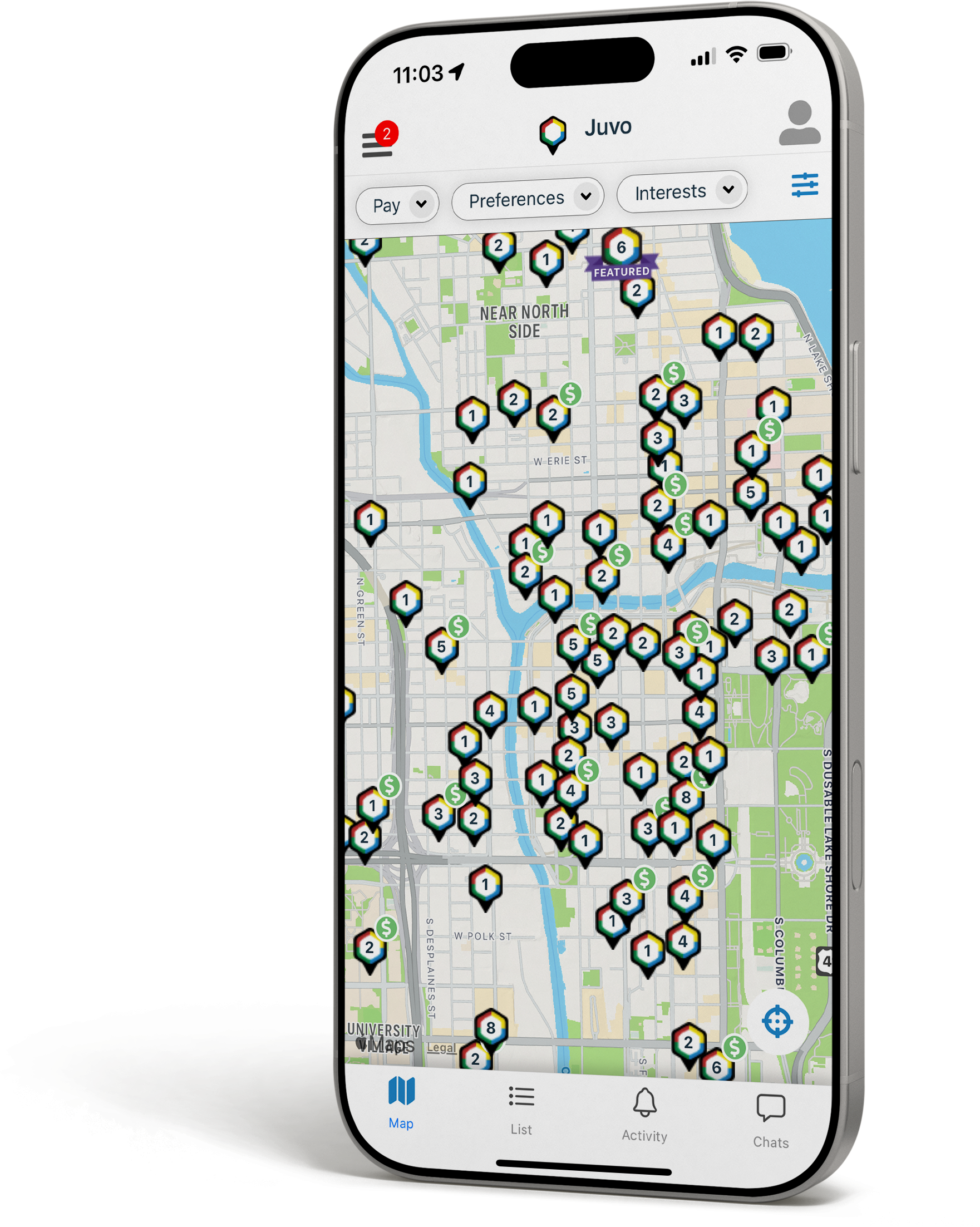 Juvo Jobs Software - Juvo Jobs interactive map shows - thumbnail