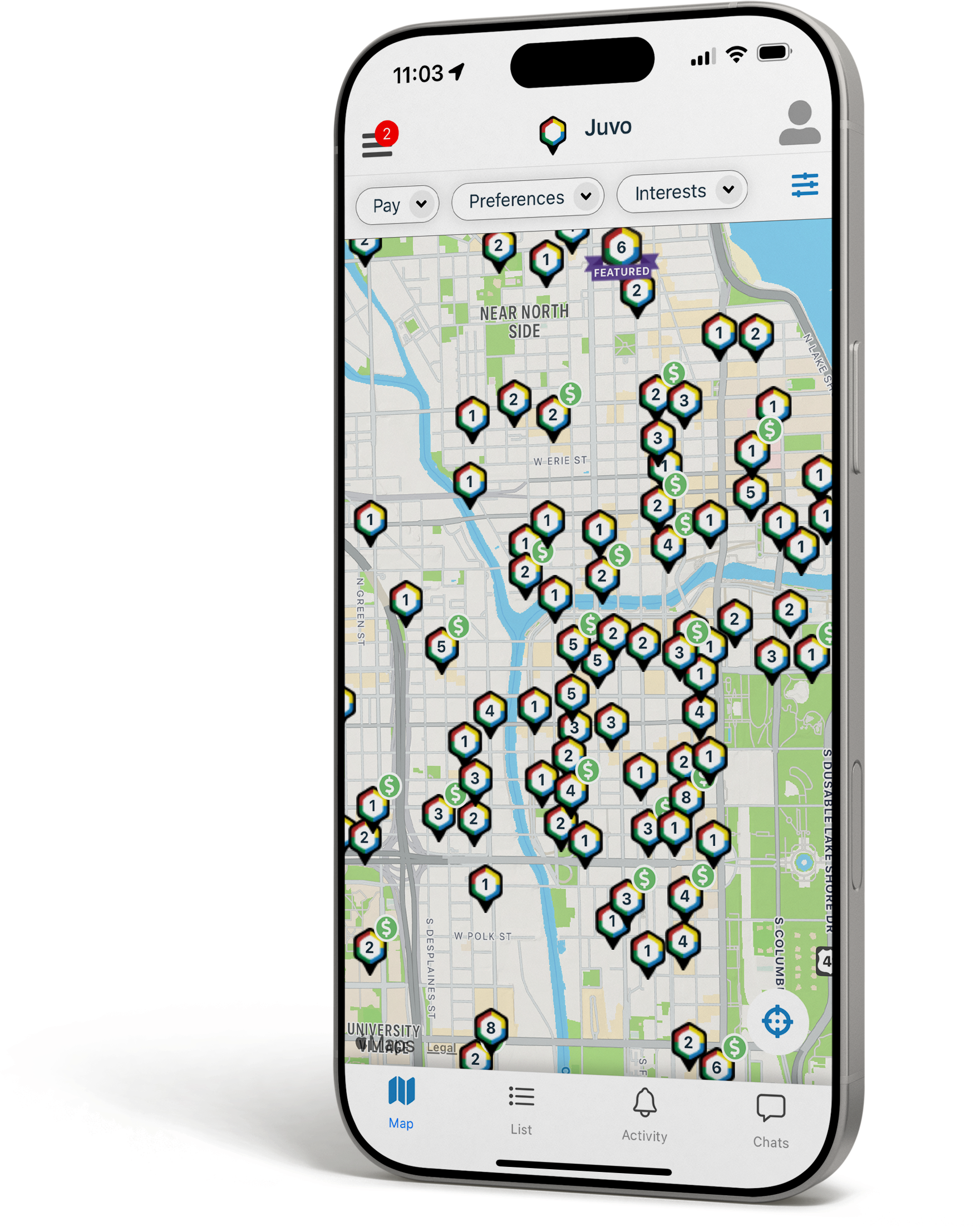 Juvo Jobs Software - Juvo Jobs interactive map shows