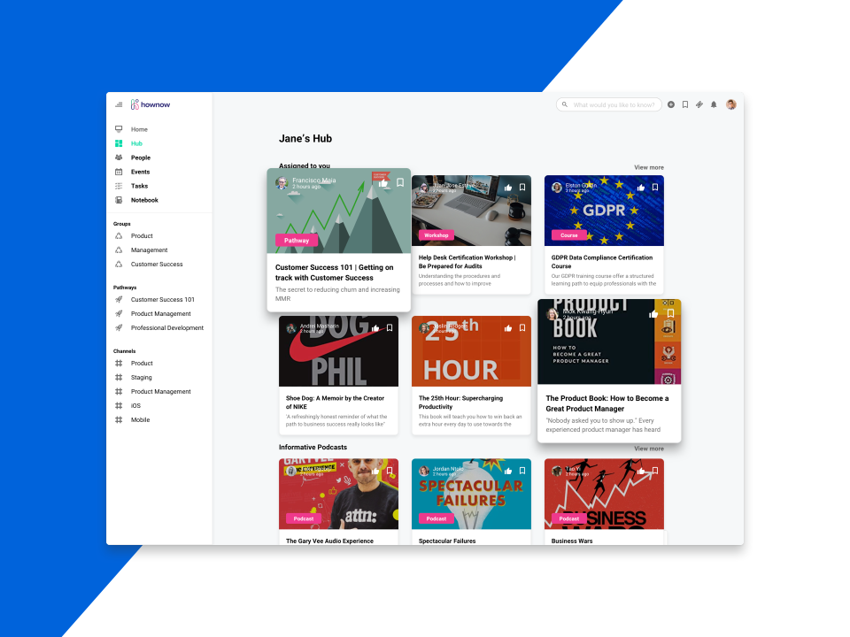 HowNow Software - Learning area
