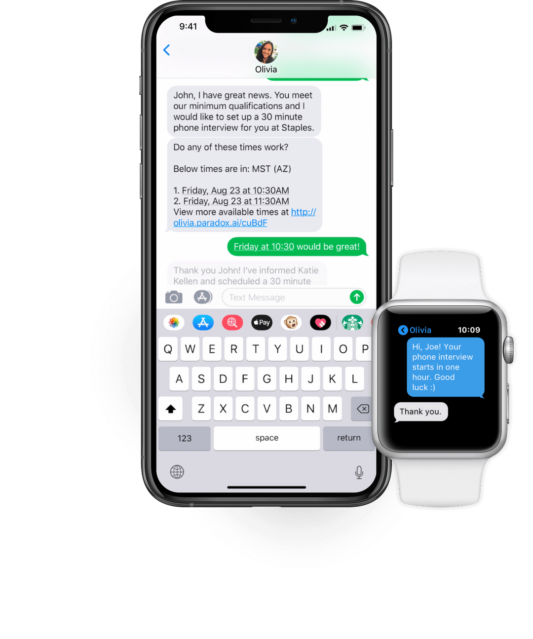 Paradox screenshot: Paradox automating interview scheduling, reminders, and cancellations