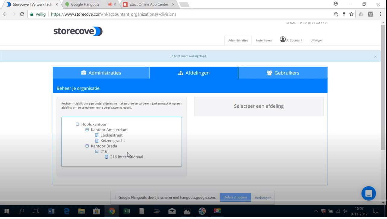 Storecove Software - Storecove departments section