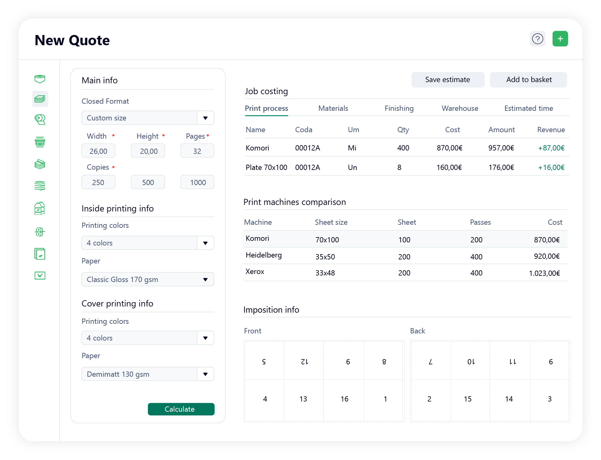 Wsc Printer Software - Intelligent Estimating.Get the best pricing proposal instantly, based on printing technology, materials, and more