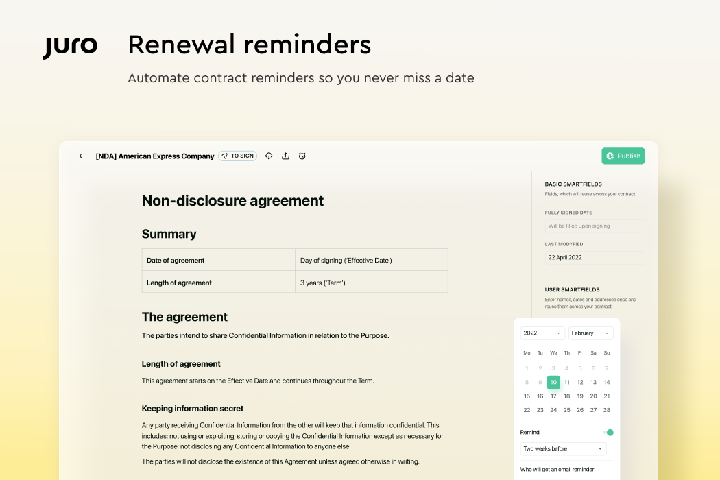 Automate contract reminders so you never miss a date.