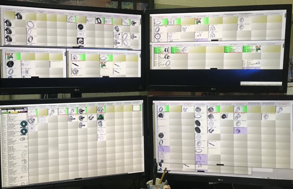 REALTRAC Software - The revolutionary Rightboard. This is a dynamic drag and drop scheduling whiteboard providing your entire shop with all job/part information currently running on the floor and all upcoming scheduled jobs/parts. provides complete operational control.