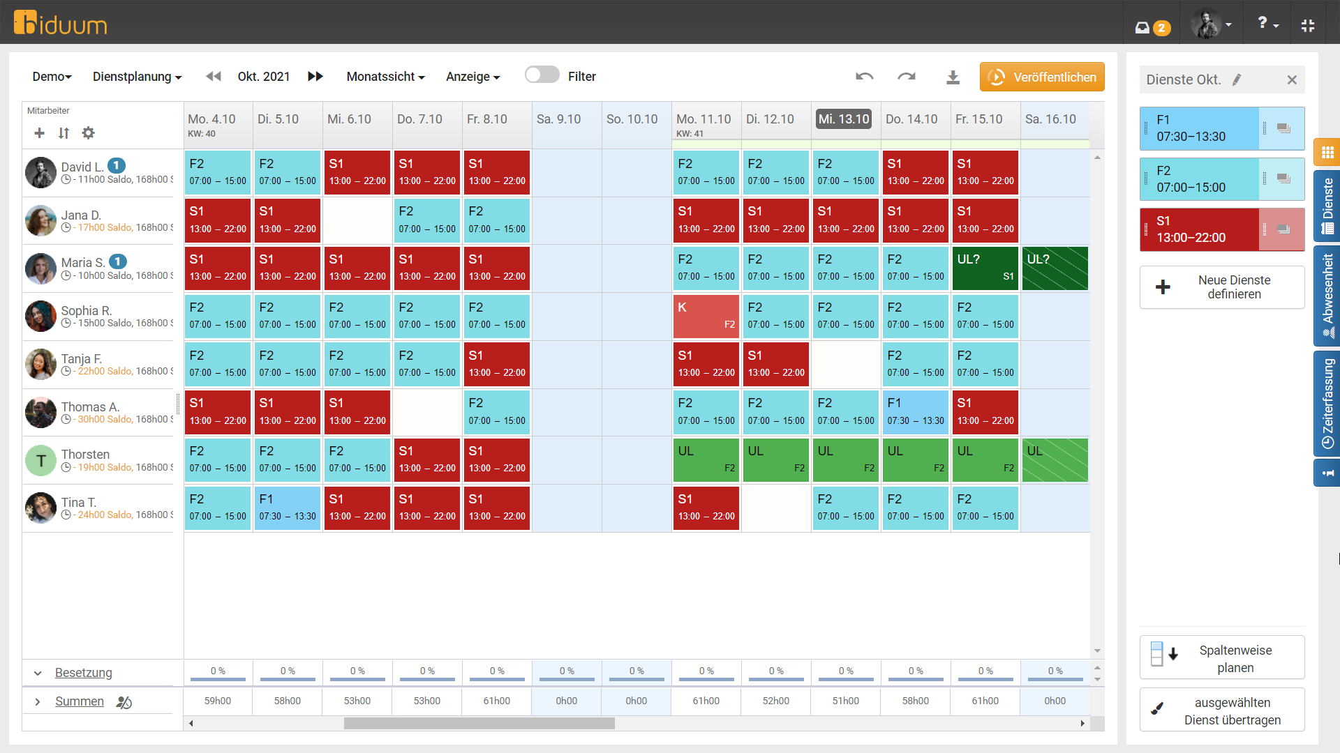 biduum Software - Dienstplanung