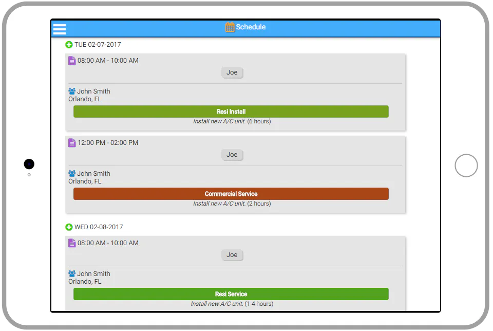Calendar-based scheduling
