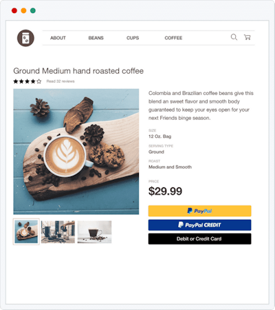 PayPal Commerce Platform screenshot: PayPal Checkout Smart Payment Buttons