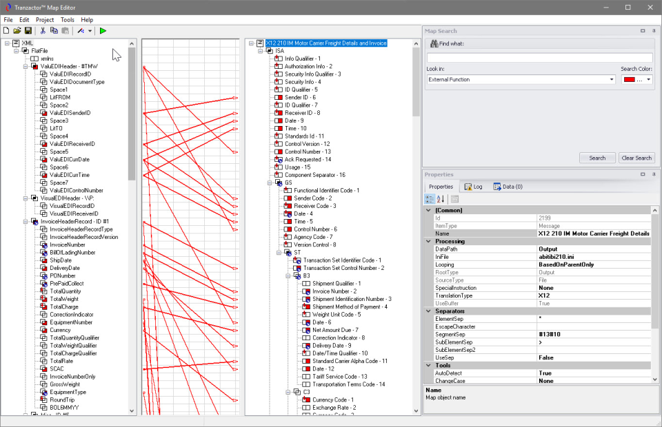 Tranzactor data mapping